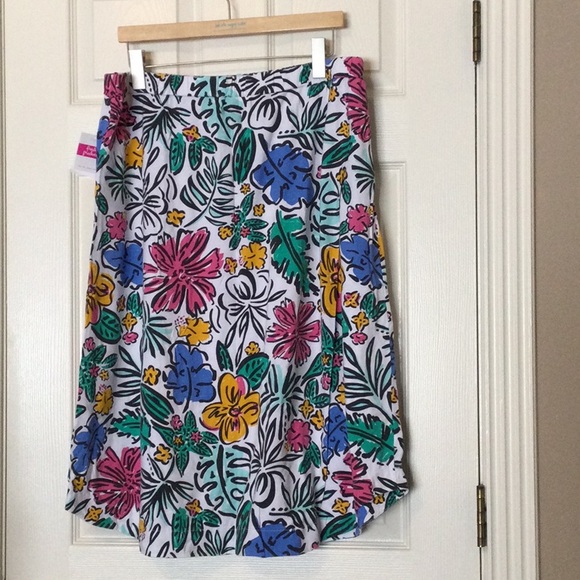 Vintage Fresh Produce long Avery Sketched Floral XXL skirt white multicolor - Picture 3 of 8